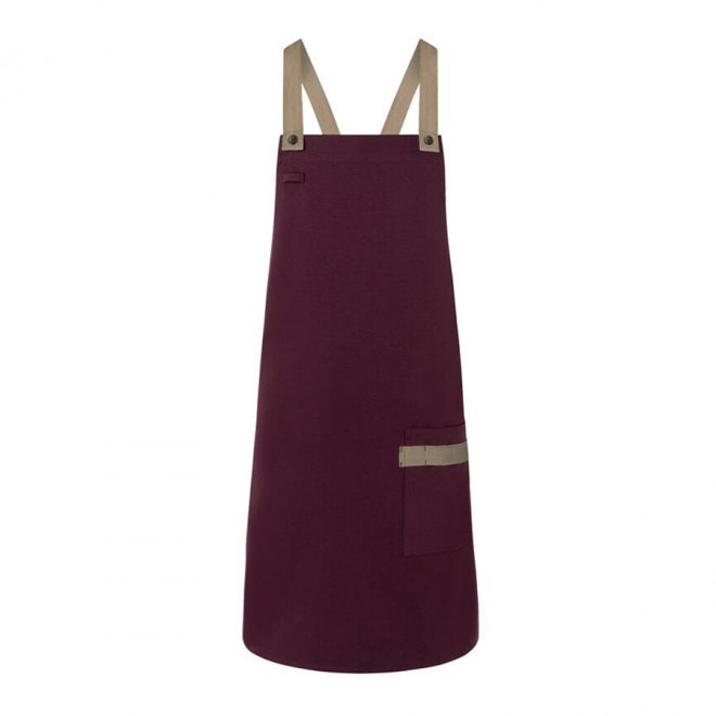 TABLIER PERSONNALISÉ STYLE URBAN KARLOWSKY® 'PREPY' - aubergine