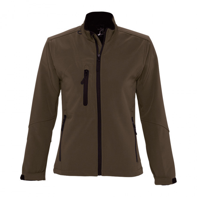 VESTE PUBLICITAIRE ZIPPÉE SOFTSHELL FEMME 'RELAX' 340 GR/M² - chocolat