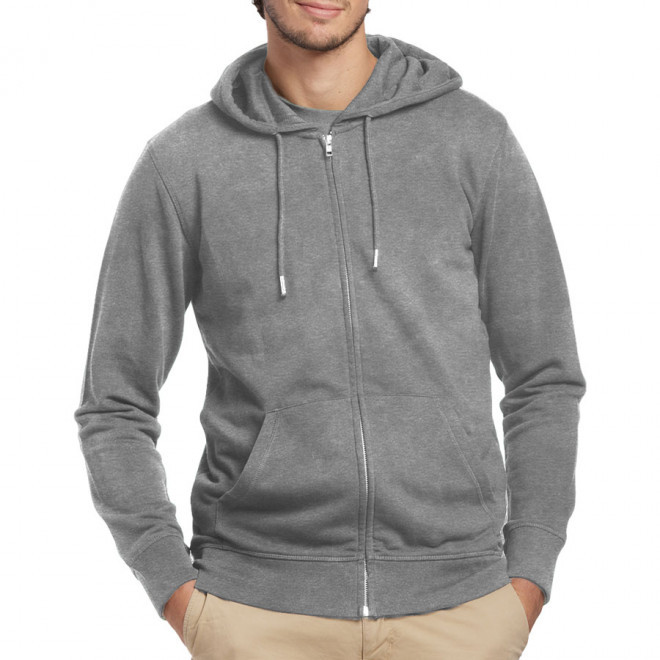 SWEAT ZIPPÉ PERSONNALISÉ MADE IN FRANCE LES FILOSOPHES® 'MONTAIGNE' - gris chiné clair