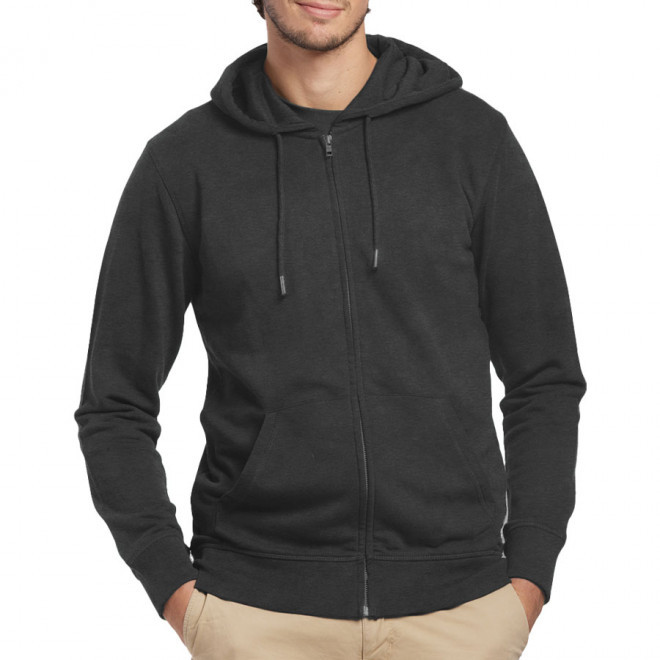 SWEAT ZIPPÉ PERSONNALISÉ MADE IN FRANCE LES FILOSOPHES® 'MONTAIGNE' - gris foncé chiné