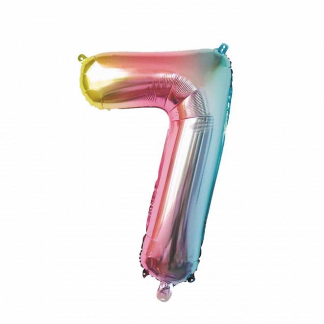 BALLON NUMERO EN MYLAR IRISE 'NUMBERZ' - chiffre 7