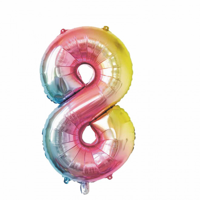 BALLON NUMERO EN MYLAR IRISE 'NUMBERZ' - chiffre 8