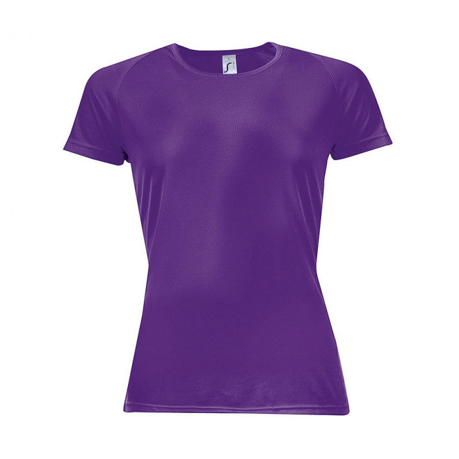 TEE-SHIRT PERSONNALISÉ RESPIRANT FEMME 'SPORTY' 140 GR/M² - violet foncé