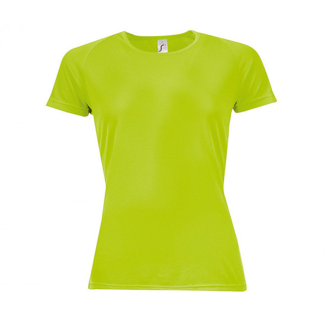 TEE-SHIRT PERSONNALISÉ RESPIRANT FEMME 'SPORTY' 140 GR/M² - vert fluo