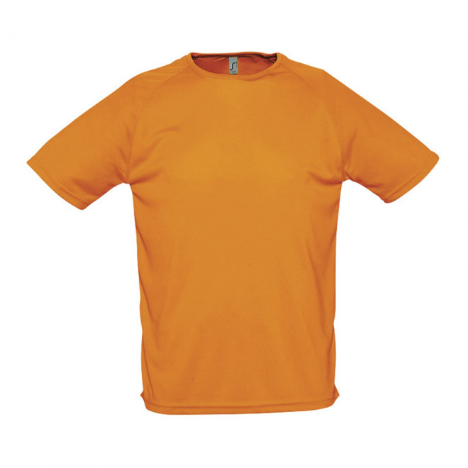 T-SHIRT PERSONNALISÉ RESPIRANT HOMME 'SPORTY' 140 GR/M² - orange fluo