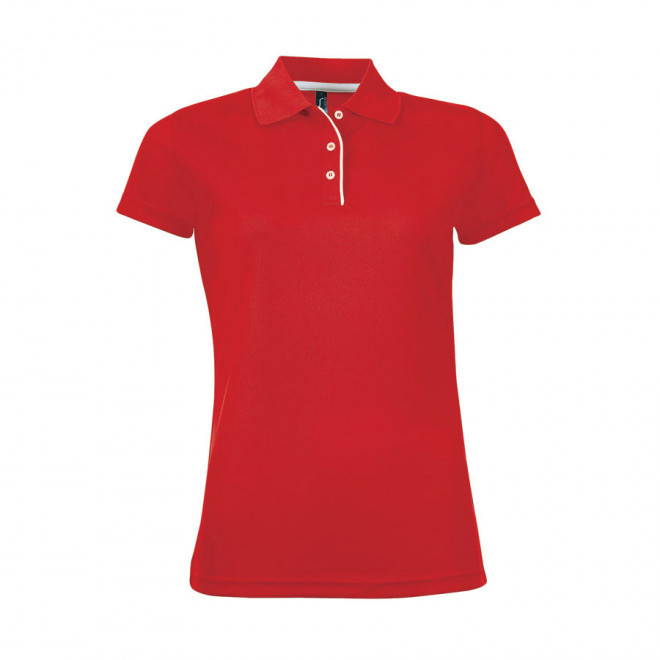 POLO PUBLICITAIRE RESPIRANT FEMME 'PERFORMER' 180 GR/M² - rouge