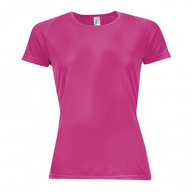 TEE-SHIRT PERSONNALISÉ FEMME 'SPORTY' - RAPIDE 4J - rose fluo