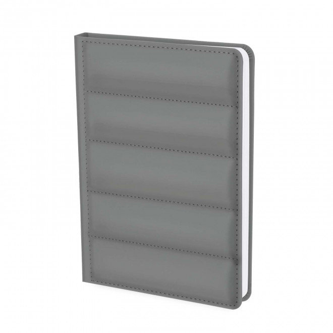 CARNET A5 PU MATELASSE PERSONNALISABLE 'MATI' - gris
