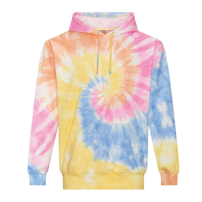 SWEAT À CAPUCHE PERSONNALISÉ MIXTE JUST HOODS® 'BAKER' - tie dye swirl