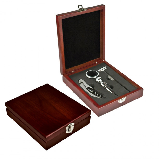 SET À VIN PERSONNALISÉ 4 ACCESSOIRES 'VERSAILLES' - bois