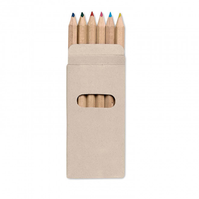 ETUI DE 6 MINI CRAYONS PERSONNALISBALE DE COULEUR 'CORDOU' - gris