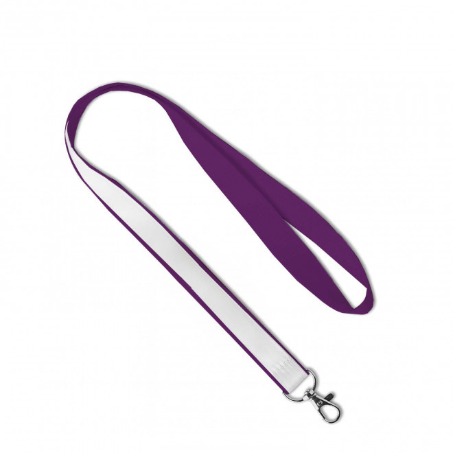 LANYARD AVEC SATIN PERSONNALISABLE 'LUNGO SATIN' - violet