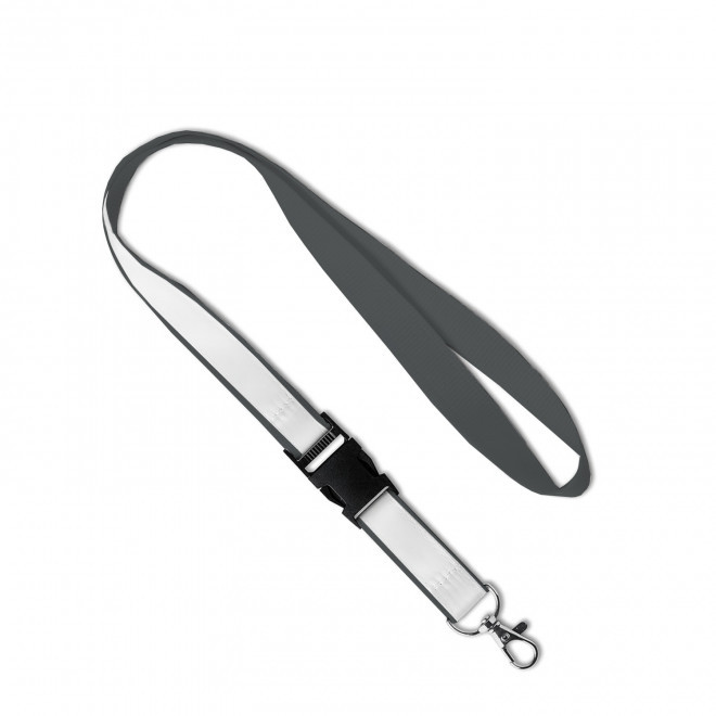 LANYARD AVEC SATIN PERSONNALISABLE 'LUCO SATIN' - anthracite