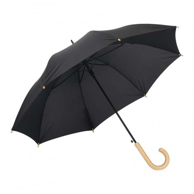 PARAPLUIE PUBLICITAIRE MANCHE CANNE 'LUSK' - noir