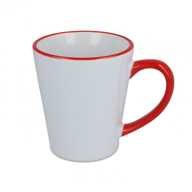 MUG EN CERAMIQUE 300ML PERSONNALISABLE 'COLBY SUBLI' - blanc/rouge