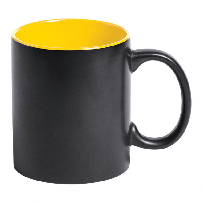 MUG PERSONNALISÉ EN CERAMIQUE 'CORES' - noir/jaune