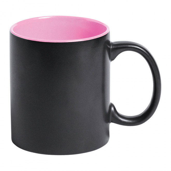 MUG PERSONNALISÉ EN CERAMIQUE 'CORES' - noir/rose