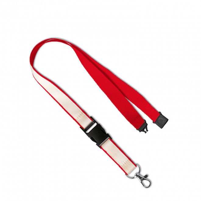 LANYARD AVEC SATIN PERSONNALISABLE 'FORTUNA SATIN' - rouge opaque