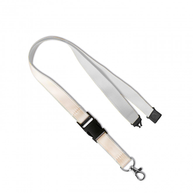 LANYARD AVEC SATIN PERSONNALISABLE 'FORTUNA SATIN' - blanc