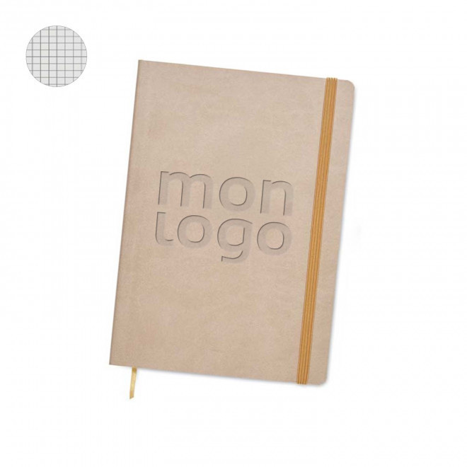 CARNET SUR MESURE PERSONNALISABLE EN PU A5 'MYNOTE' - quadrillé