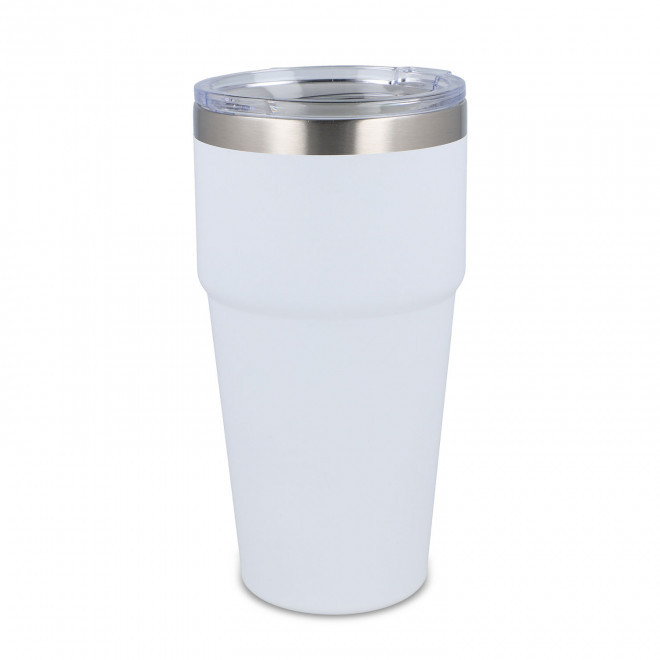 MUG ISOTHERME PERSONNALISE INTERIEUR CERAMIQUE 'STODO' - blanc