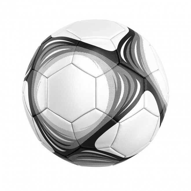 BALLON FOOT PVC PERSONNALISE 'SOCCERPRO' - noir et blanc