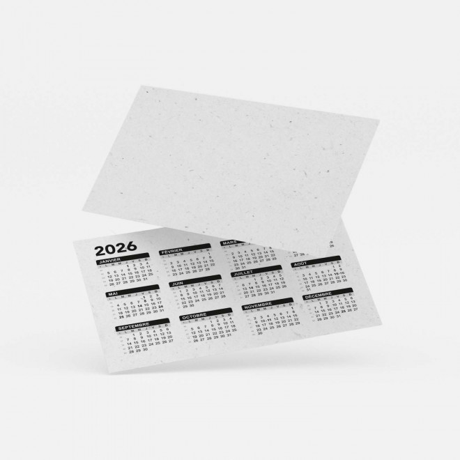 CALENDRIER PERSONNALISÉ CARTE DE VISITE 'PEQUENIO' - ensemencé
