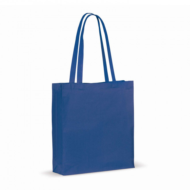 SAC PERSONNALISE EN COTON RECYCLLE SOUFFLET 140G 'FABIO' - bleu