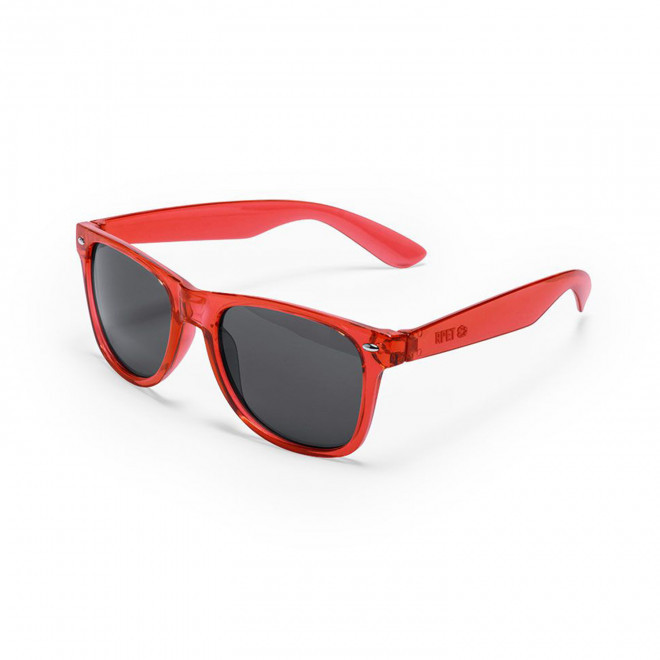 LUNETTES SOLEIL TRANSPARENTE PERSONNALISABLE 'AMERICOOL' - rouge
