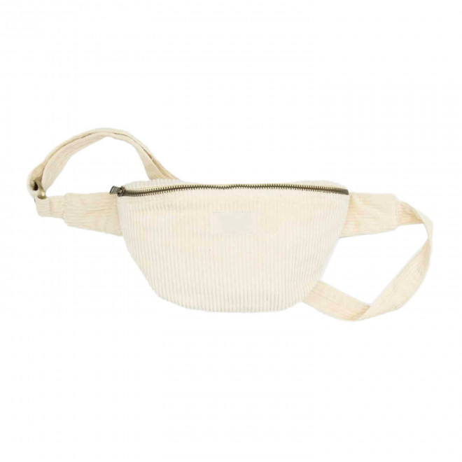 SAC BANANE PERSONNALISABLE EN VELOURS 'VALENTINE' - beige