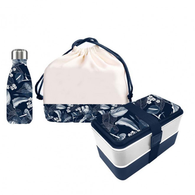 SET PERSONNALISÉ LITTLE MARCEL® 'VOYAGEUR' - bleu/gris