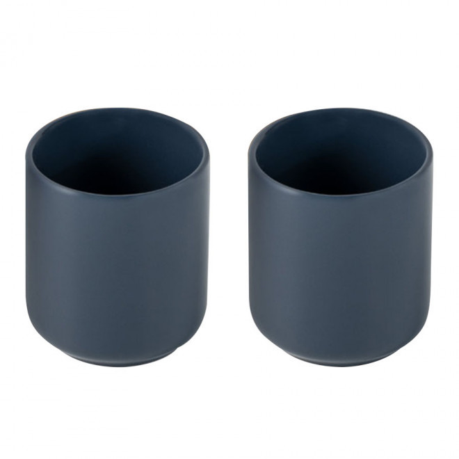 SET 2 TASSES PUBLICITAIRES EN CERAMIQUE 'MIKIES' - bleu