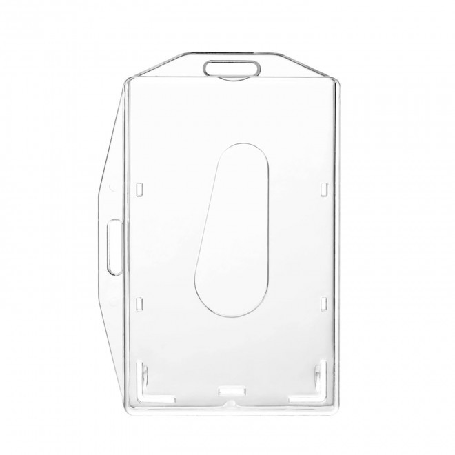 PORTE BADGE RIGIDE FORMAT CB PERSONNALISABLE 'KATYU' - transparent