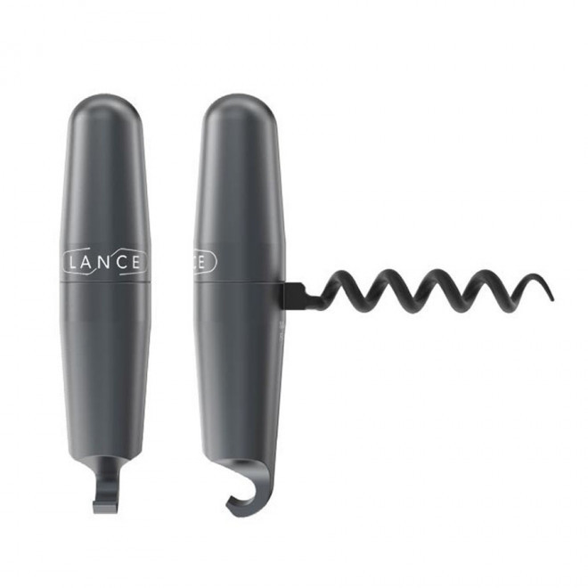 TIRE-BOUCHON PERSONNALISÉ DÉCAPSULEUR LANCE® 'ELIX' - gris