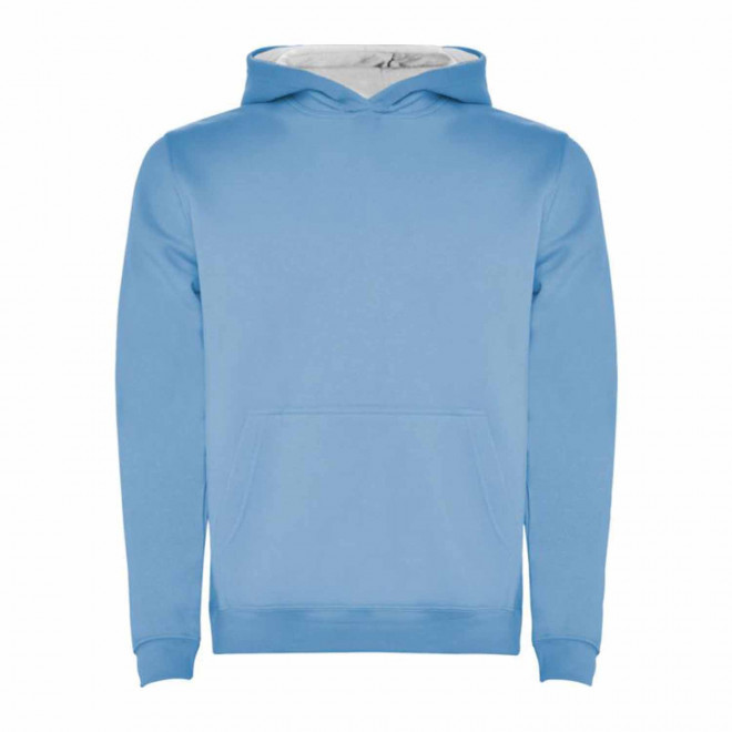SWEAT SHIRT CAPUCHE PERSONNALISE 'RAPHAEL KIDS' - bleu ciel / blanc