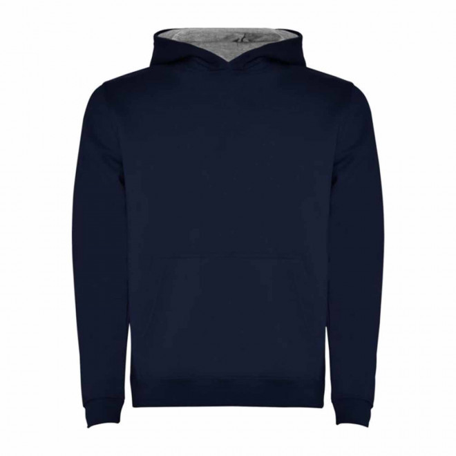 SWEAT SHIRT CAPUCHE PERSONNALISE 'RAPHAEL KIDS' - marine / gris