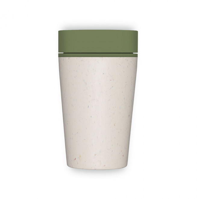 MUG PERSONNALISABLE REUTILISABLE ET DURABLE 'KAFFI' - blanc chine/vert