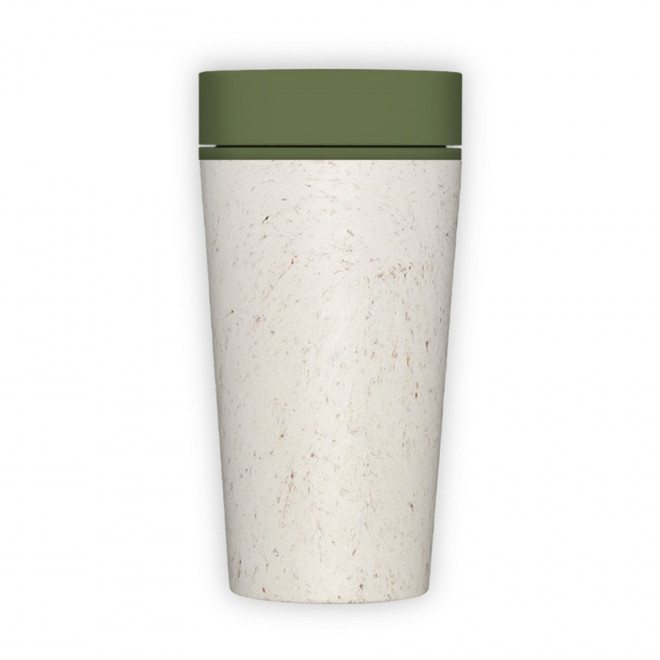 MUG PERSONNALISABLE REUTILISABLE ET DURABLE 340 mL 'BOLLI' - blanc/vert