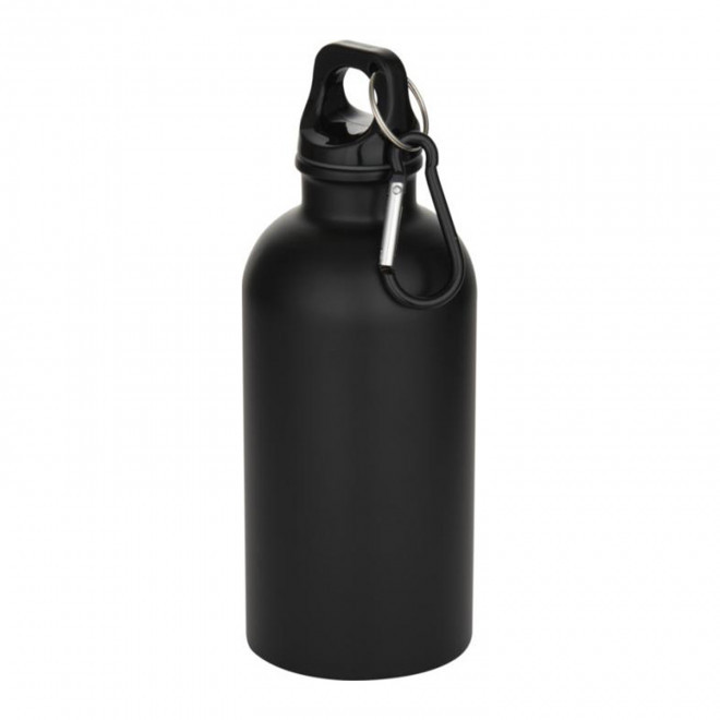 GOURDE EN ACIER RECYCLE 400ML PERSONNALISABLE 'AVEREST' - noir mat
