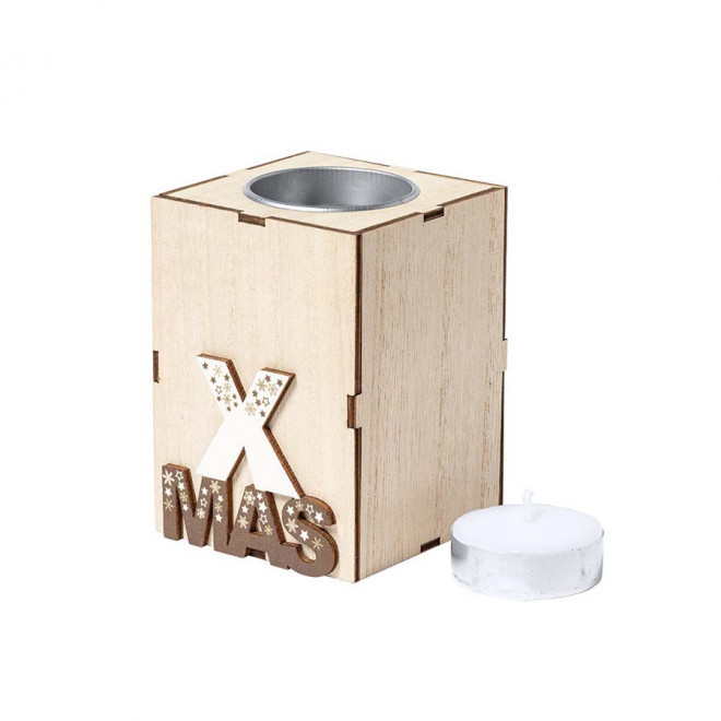 BOUGIE DE NOËL PERSONNALISÉE AROMATIQUE 'DOTTIE' - naturel