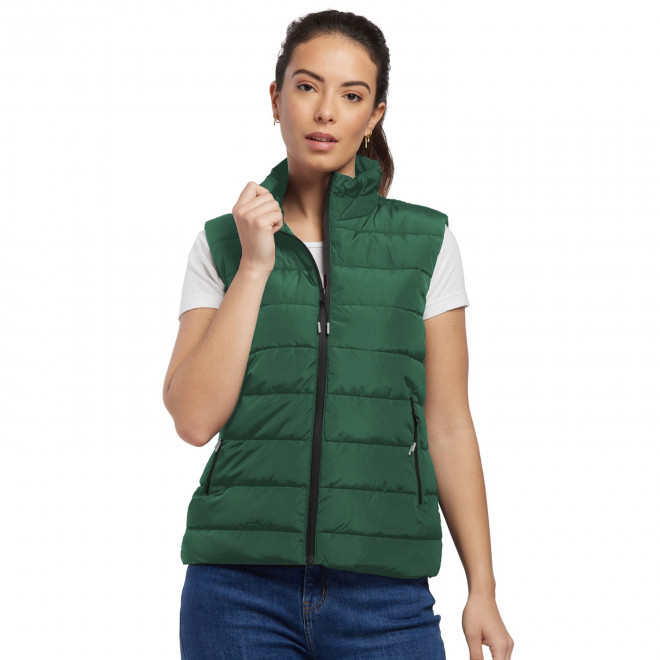 DOUDOUNE SANS MANCHE RPET FEMME PERSONNALISABLE 'KONNIE' - vert