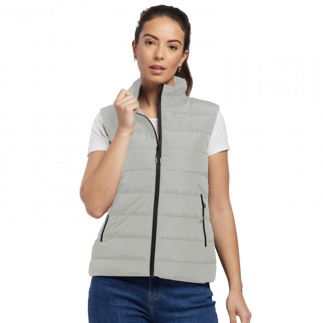 DOUDOUNE SANS MANCHE RPET FEMME PERSONNALISABLE 'KONNIE' - gris clair