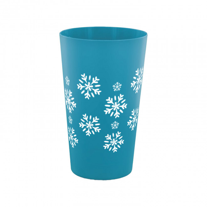 GOBELET MIF 30CL PERSONNALISABLE 'CUPY NOEL' - bleu opaque
