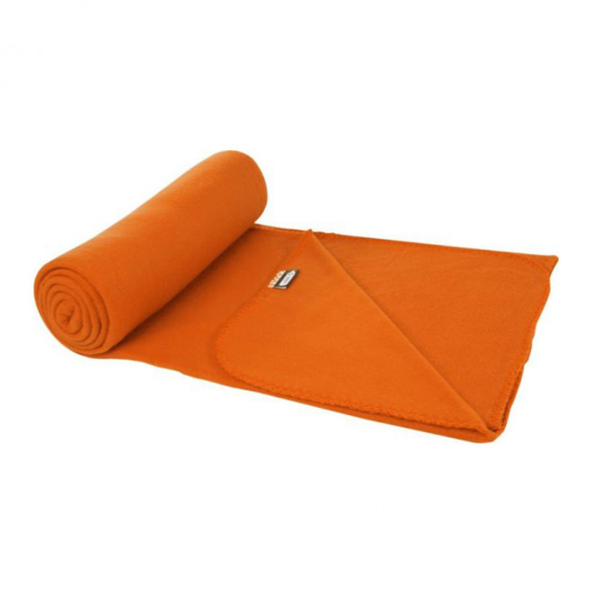 PLAID POLAIRE PERSONNALISÉ RPET 'WEEK-END' - EXPEDITION RAPIDE 4 JOURS  - orange