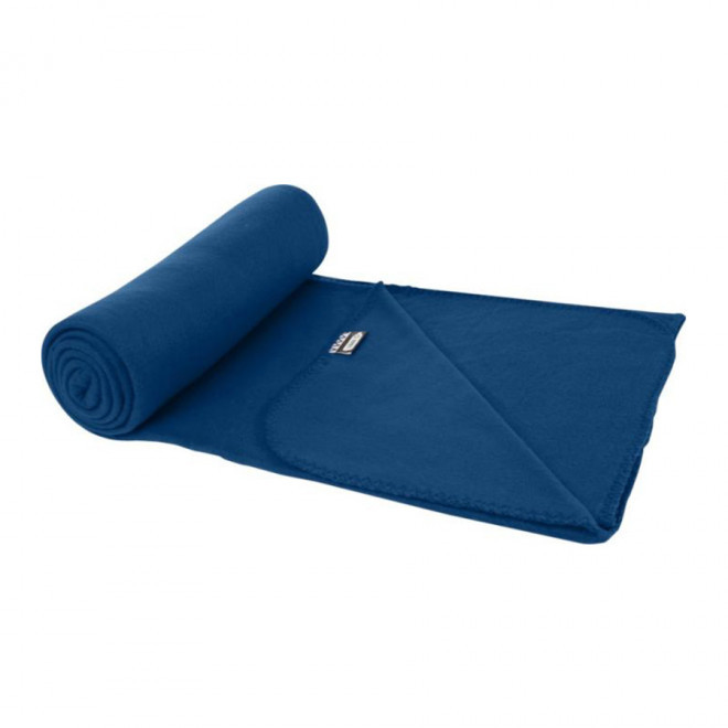 PLAID POLAIRE PERSONNALISÉ RPET 'WEEK-END' - EXPEDITION RAPIDE 4 JOURS  - bleu marine