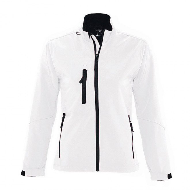 VESTE PUBLICITAIRE ZIPPÉE SOFTSHELL FEMME 'RELAX' 340 GR/M² - blanc