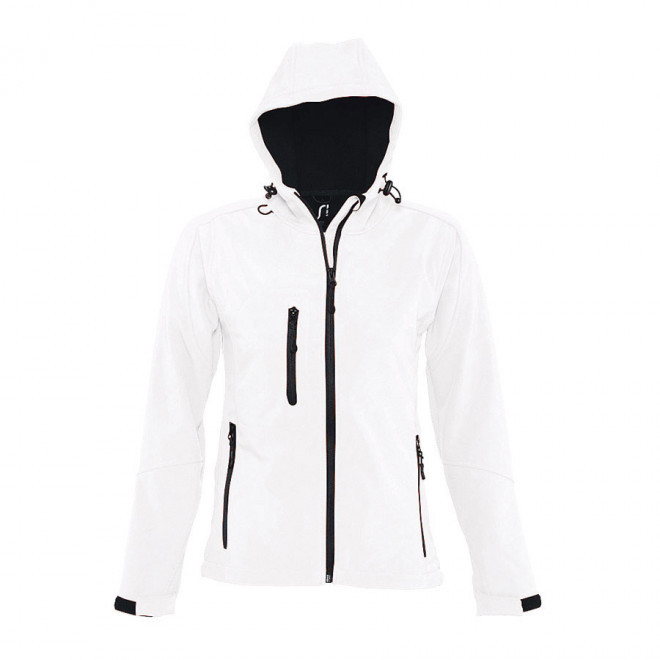 VESTE SOFTSHELL A CAPUCHE FEMME 'REPLAY' 340 GR/M² - blanc