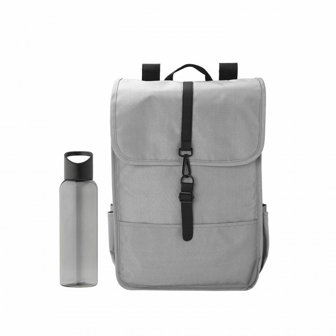 SET SAC ET BOUTEILLE PERSONNALISABLE 'MARGO' - gris clair