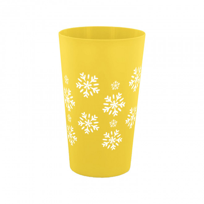 GOBELET MIF 30CL PERSONNALISABLE 'CUPY NOEL' - jaune opaque