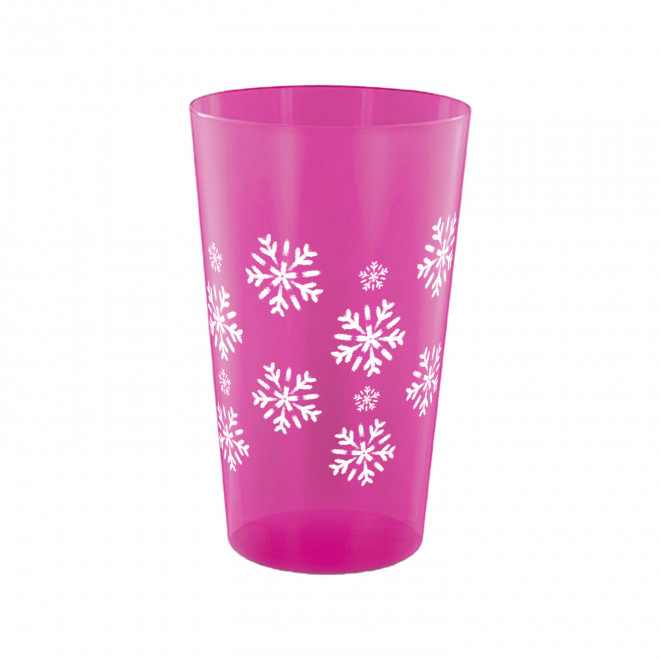 GOBELET MIF 30CL PERSONNALISABLE 'CUPY NOEL' - rose transparent